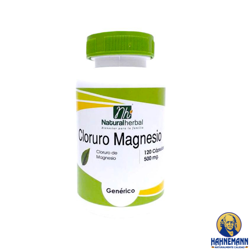 Cloruro de magnesio 500 mg x 120 cápsulas natural herbal